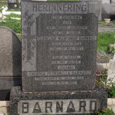 BARNARD Cornelius Marthinus 1873-1957 &amp; Johanna Andrika Petronella KAPP 1873-1960