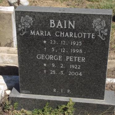 BAIN George Peter 1922-2004 &amp; Marie Charlotte 1925-1998