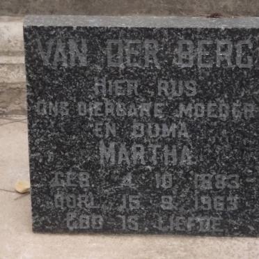 BERG Martha, van der 1883-1963