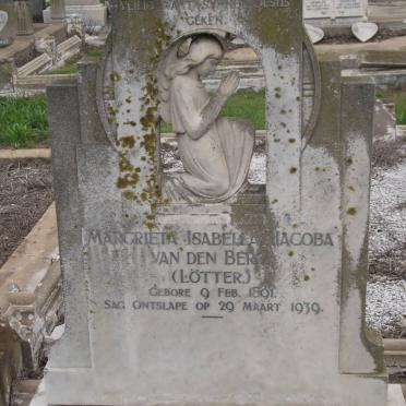 BERG Margrieta Isabella Jacoba, van den nee LOTTER 1891-1939