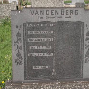 BERG Adriaan Matthys, van den 1902-1965