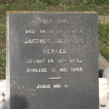 BEKKER Jacobus Nicolaas 1930-1955