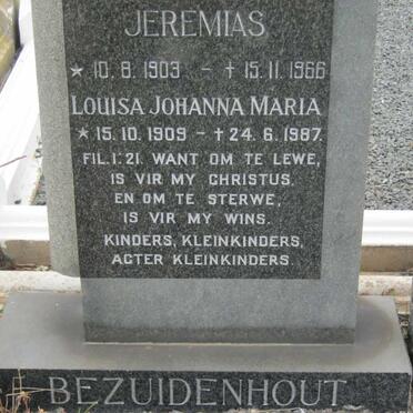 BEZUIDENHOUT Jeremias 1903-1966 &amp; Louisa Johanna Maria 1909-1987