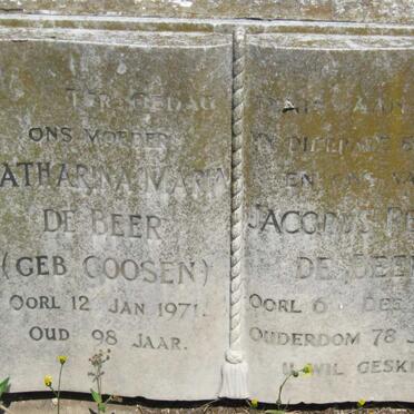 BEER Jacobus Petrus, de -1948 &amp; Catharine Maria GOOSEN -1971
