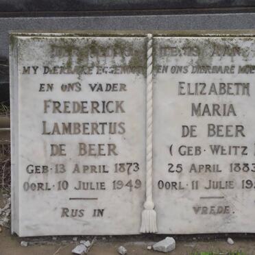 BEER Frederick Lambertus, de 1873-1949 &amp; Elizabeth Maria WEITZ 1883-1959