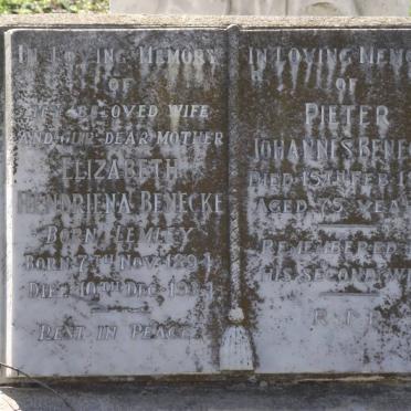BENECKE Elizabeth Hendriena LEMLEY 1891-1931 &amp; Pieter Johannes -1963