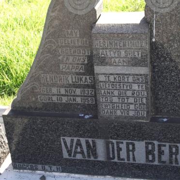 BERG Hendrik Lukas, van der 1932-1959