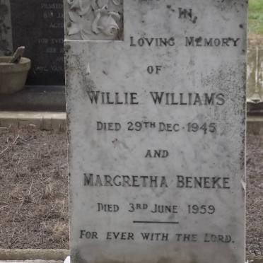 BENEKE Willie Williams -1945 &amp; Margretha -1959