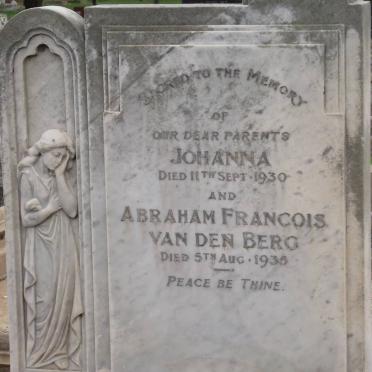 BERG Johanna, van den -1930 &amp; Abraham Francois -1935