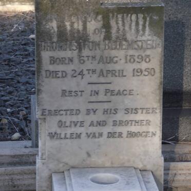 BLOEMSTEIR Thomas, von 1898-1950