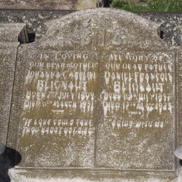 BLIGNAUT Danie Francois 1857-1925 &amp; Johanna Caroline 1869-1931