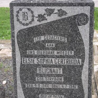 BLIGNAUT Elsie Sophia Gertruida nee STRYDOM 1860-1947