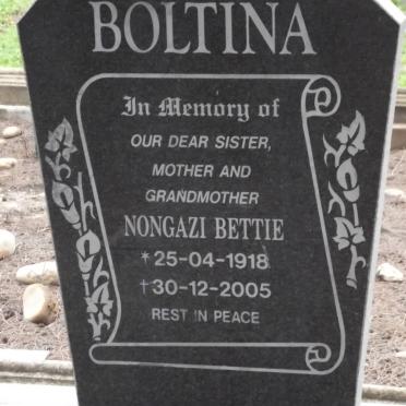 BOLTINA Nongazi Bettie 1918-2005