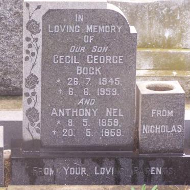 BOCK Cecil George 1945-1953 :: NEL Anthony 1959-1959