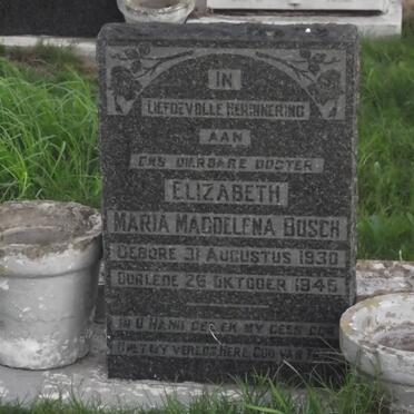 BOSCH Elizabeth Maria Magdelena 1930-1945