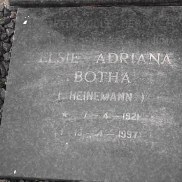 BOTHA Elsie Adriana nee HEINEMANN 1921-1997