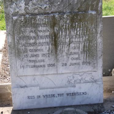 BOTHA Christian Johannes 1877-1956 &amp; Maria Magrietha Magdalena WESTRAADT 1883-1974