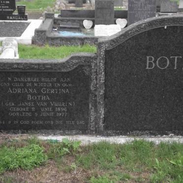 BOTHA Adriana Gertina nee JANSE VAN VUUREN 1896-1977