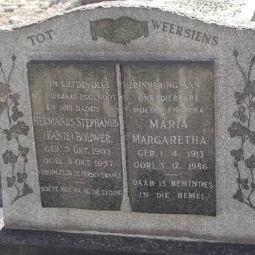 BOUWER Hermanus Stephanus 1903-1957 &amp; Maria Margaretha 1913-1986