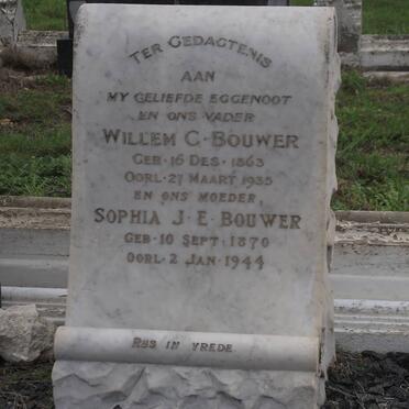 BOUWER Willem C. 1863-1935 &amp; Sophia J.E. 1870-1944