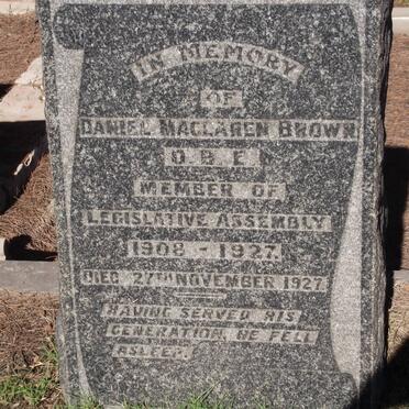 BROWN Daniel Maclaren -1927