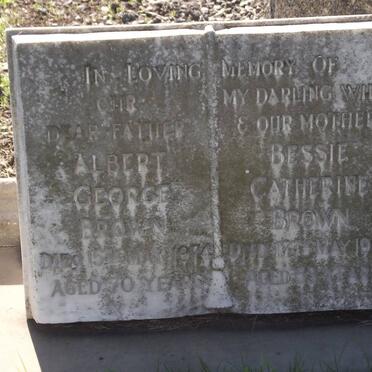 BROWN Albert George -1974 &amp; Bessie Catherine -1963