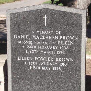 BROWN Daniel Maclaren 1908-1972 &amp; Eileen Fowler 1910-1998