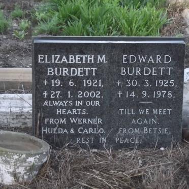 BURDETT Elizabeth M. 1921-2002 &amp; Edward 1925-1978