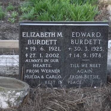 BURDETT Elizabeth M. 1921-2002 &amp; Edward 1925-1978