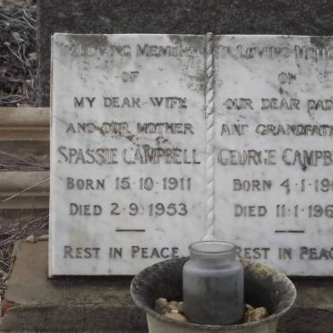 CAMPBELL George 1901-1960 &amp; Spassie 1911-1953