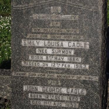 CADLE John George 1880-1957 &amp; Emily Louisa SURMON 1884-1953