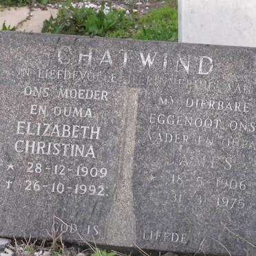 CHATWIND James 1906-1975 &amp; Elizabeth Christina 1909-1992