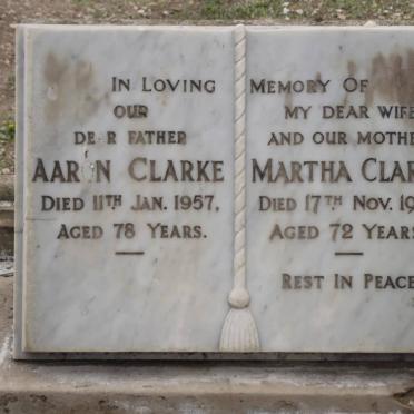 CLARKE Aaron -1957 &amp; Martha -1951