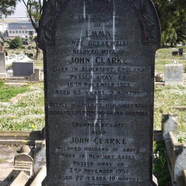 CLARKE John -1931 &amp; Emma BREAKWELL -1923