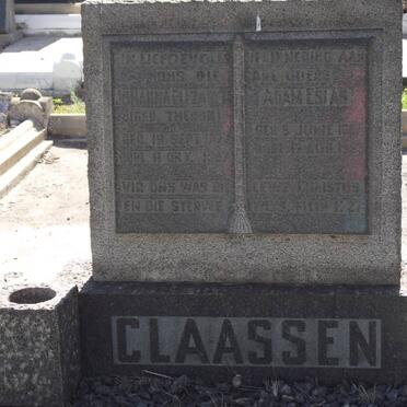 CLAASSEN Adam Esias 1865-1963 &amp; Johanna Elizabeth THERON 1879-1957