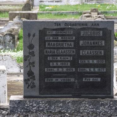 CLAASSEN Jacobus Johannes 1900-1977 &amp; Magrietha Maria KOEN 1903-1966