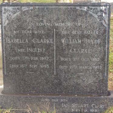 CLARKE William Bryde 1882-1965 &amp; Isabella INGLIS 1887-1963