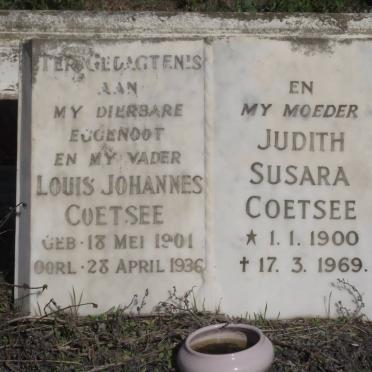 COETSEE Louis Johannnes 1901-1936 &amp; Judith Susara 1900-1969