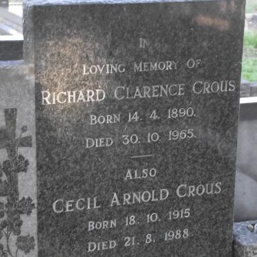 CROUS Richard Clarence 1890-1965 :: CROUS Cecil Arnold 1915-1988