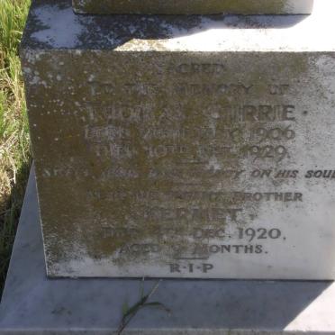 CURRIE Thomas 1906-1929 :: CURRIE Kermet -1920