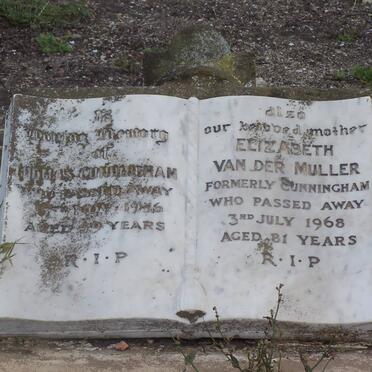 CUNNINGHAM Thomas -1936 :: MULLER Elizabeth, van der nee CUNNINGHAM -1968