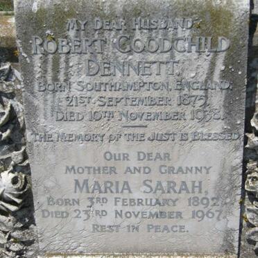 DENNETT Robert Goodchild 1875-1938 &amp; Maria Sarah 1892-1967