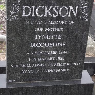 DICKSON Lynette Jacqueline 1944-1995