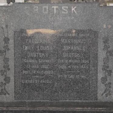 DROTSKY Marthinus Johannes 1896-1945 &amp; Emily Louisa STANGE 1902-1962