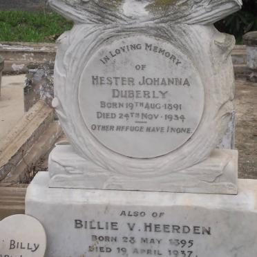 DUBERLY Hester Johanna 1891-1934 :: HEERDEN Billie, van 1895-1937