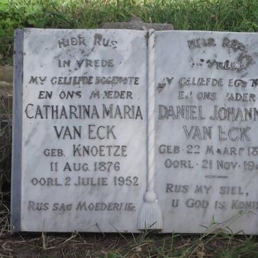 ECK Daniel Johannes, van 1870-1940 &amp; Catharina Maria KNOETZE 1876-1952