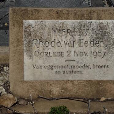 EEDEN Rhoda, van -1957