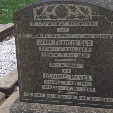 ELS John Francis 1889-1950 :: MEYER Deirdre 1961-1963