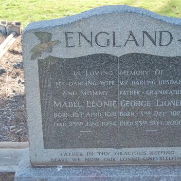 ENGLAND Mabel Leonie 1921-1954 &amp; George Lionel 1922-2000