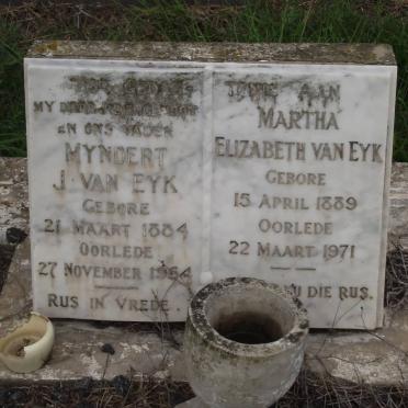 EYK Myndert J., van 1884-1954 &amp; Martha Elizabeth 1889-1971